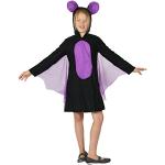 Schwarze Foxxeo Fledermaus-Kostüme aus Mesh für Kinder Größe 134 