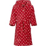 Rote Gepunktete Playshoes Punkte Kinderbademäntel mit Kapuze mit Knopf aus Fleece für Mädchen Größe 158 