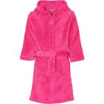 Pinke Unifarbene Playshoes Kinderbademäntel mit Kapuze mit Knopf aus Fleece für Mädchen Größe 170 