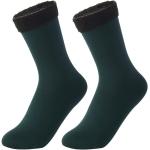Grüne Thermo-Socken aus Fleece maschinenwaschbar für Damen Einheitsgröße für den für den Winter 