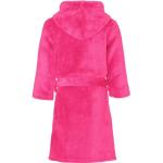 Pinke Unifarbene Playshoes Kinderbademäntel mit Kapuze mit Knopf aus Fleece für Mädchen Größe 110 