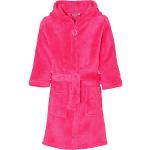 Pinke Unifarbene Playshoes Kinderbademäntel mit Kapuze mit Knopf aus Fleece für Mädchen Größe 146 