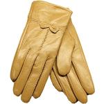 Gelbe Lederhandschuhe aus Lammfell für Damen Einheitsgröße für den für den Herbst 