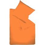 Orange Fleuresse Colours Baumwollbettwäsche mit Reißverschluss aus Jersey trocknergeeignet 135x200 