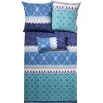 Blaue Fleuresse Feinbiber Bettwäsche mit Reißverschluss aus Baumwolle 135x200 