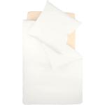 Reduzierte Weiße Unifarbene Fleuresse Colours Baumwollbettwäsche mit Reißverschluss aus Mako-Satin maschinenwaschbar 220x200 