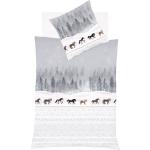 Graue Motiv Fleuresse Aspen Feinbiber Bettwäsche mit Tiermotiv mit Reißverschluss aus Baumwolle 135x200 