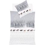 Graue Fleuresse Feinbiber Bettwäsche mit Tiermotiv mit Reißverschluss aus Textil 135x200 