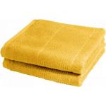 Gelbe Unifarbene Fleuresse Handtücher Sets aus Frottee maschinenwaschbar 70x140 2-teilig 