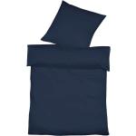 Marineblaue Moderne Fleuresse Quadratische Leinenbettwäsche mit Reißverschluss aus Baumwolle maschinenwaschbar 155x220 