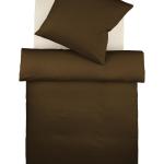 Braune Fleuresse Colours bügelfreie Bettwäsche mit Reißverschluss aus Baumwolle maschinenwaschbar 155x220 