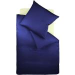 Mitternachtsblaue Fleuresse Colours bügelfreie Bettwäsche mit Reißverschluss aus Baumwolle maschinenwaschbar 155x220 