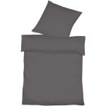 Graue Moderne Fleuresse Quadratische Leinenbettwäsche mit Reißverschluss aus Baumwolle maschinenwaschbar 220x200 