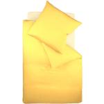 Gelbe Fleuresse Colours Satinbettwäsche mit Reißverschluss aus Mako-Satin maschinenwaschbar 135x200 