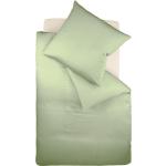 Jadegrüne Fleuresse Colours Satinbettwäsche mit Reißverschluss aus Mako-Satin maschinenwaschbar 155x200 