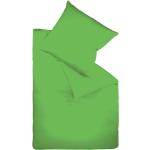 Grüne Fleuresse Colours Satinbettwäsche mit Reißverschluss aus Mako-Satin maschinenwaschbar 155x200 