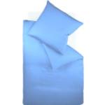 Blaue Fleuresse Colours Satinbettwäsche aus Mako-Satin maschinenwaschbar 200x200 