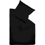 Schwarze Fleuresse Colours Satinbettwäsche mit Reißverschluss aus Mako-Satin maschinenwaschbar 155x200 