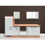 Flex-Well Exclusiv Einbauküche, Küchenzeile/Küchenblock Valero 270 cm ohne E-Geräte Hochglanz Weiß