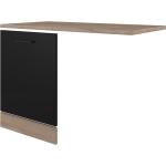 Reduzierte Schwarze Moderne Flex-Well Küchenunterschränke matt aus Eiche Breite 100-150cm, Höhe 50-100cm, Tiefe 50-100cm 