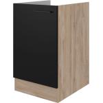 Reduzierte Schwarze Moderne Flex-Well Küchenunterschränke aus Eiche Breite 0-50cm, Höhe 50-100cm, Tiefe 50-100cm 