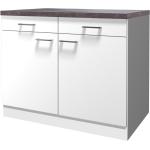 Weiße Flex-Well Küchenunterschränke mit Schubladen matt mit Schublade Breite 100-150cm, Höhe 50-100cm, Tiefe 50-100cm 