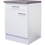 Weiße Flex-Well Küchenunterschränke mit Schubladen matt aus MDF mit Schublade Breite 50-100cm, Höhe 50-100cm, Tiefe 50-100cm 