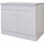 Weiße Flex-Well Küchenunterschränke mit Schubladen mit Schublade Breite 100-150cm, Höhe 100-150cm, Tiefe 0-50cm 