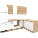 Weiße Flex-Well L-förmige Winkelküchen & Eckküchen aus MDF Breite 150-200cm, Höhe 200-250cm, Tiefe 50-100cm 