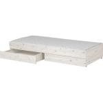Weiße FLEXA Ausziehbetten & Tandembetten aus Massivholz mit Schublade 90x200 