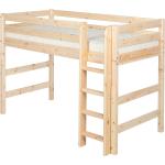 Weiße Halbhochbetten & halbhohe Betten aus Massivholz 90x190 
