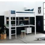 FLEXA Nordic Hochbett Romantic mit Schreibtisch und Regal weiß