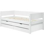 Flexa White Einzelbett mit Ausziehbett und Schubladen 90 x 200 cm | Weiß