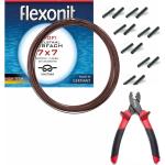 Flexonit Profi Komplett Set Stahlvorfach 0,36mm 7x7 + Quetschhülsen + Zange