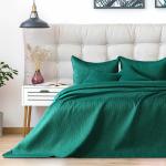 Dunkelgrüne FLHF Tagesdecken & Bettüberwürfe aus Satin 