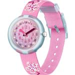 Pinke 3 Bar wasserdichte Wasserdichte Schweizer Flik Flak Runde Quarz Kunststoffarmbanduhren stoßfest mit Kunststoff-Uhrenglas für Kinder 