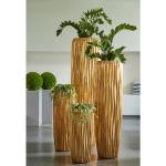 Goldene Moderne 34 cm Runde Bodenvasen & Vasen für Pampasgras 42 cm metallic aus Glasfaser 
