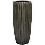 Braune Moderne 34 cm Runde Bodenvasen & Vasen für Pampasgras 42 cm matt aus Glasfaser 