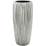 Silberne Moderne Runde Bodenvasen & Vasen für Pampasgras 42 cm metallic aus Silber 