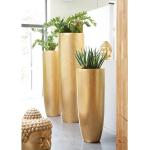 Goldene 150 cm Runde Bodenvasen & Vasen für Pampasgras 150 cm metallic aus Glasfaser 