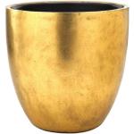 Reduzierte Goldene Moderne 50 cm Runde Pflanzkübel & Blumentöpfe 50 cm metallic aus Glasfaser frostfest 