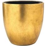 Goldene Moderne 50 cm Runde Pflanzkübel & Blumentöpfe 30 cm metallic aus Glasfaser frostfest 