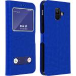 Blaue Samsung Galaxy A6 Hüllen Art: Flip Cases aus Kunstleder mit Sichtfenster 