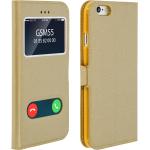 Goldene iPhone 6/6S Cases Art: Flip Cases aus Kunstleder mit Sichtfenster 