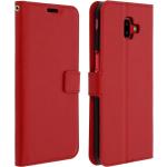 Rote Vintage Samsung Galaxy J6 Cases Art: Flip Cases aus Leder mit Ständer 