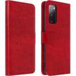 Rote Vintage Samsung Galaxy S20 FE Hüllen Art: Flip Cases aus Kunstleder mit Ständer 