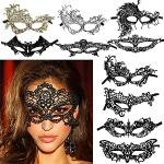 Reduzierte Silberne Venezianische Masken aus Spitze für Damen 