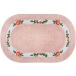 Reduzierte Pinke Blumenmuster Landhausstil Ovale Badteppiche aus Textil 