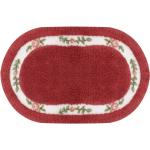 Reduzierte Rosa Blumenmuster Landhausstil Ovale Fußmatten aus Textil 