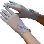 Pinke Blumenmuster Touchscreen-Handschuhe aus Spitze für Damen für den für den Sommer 